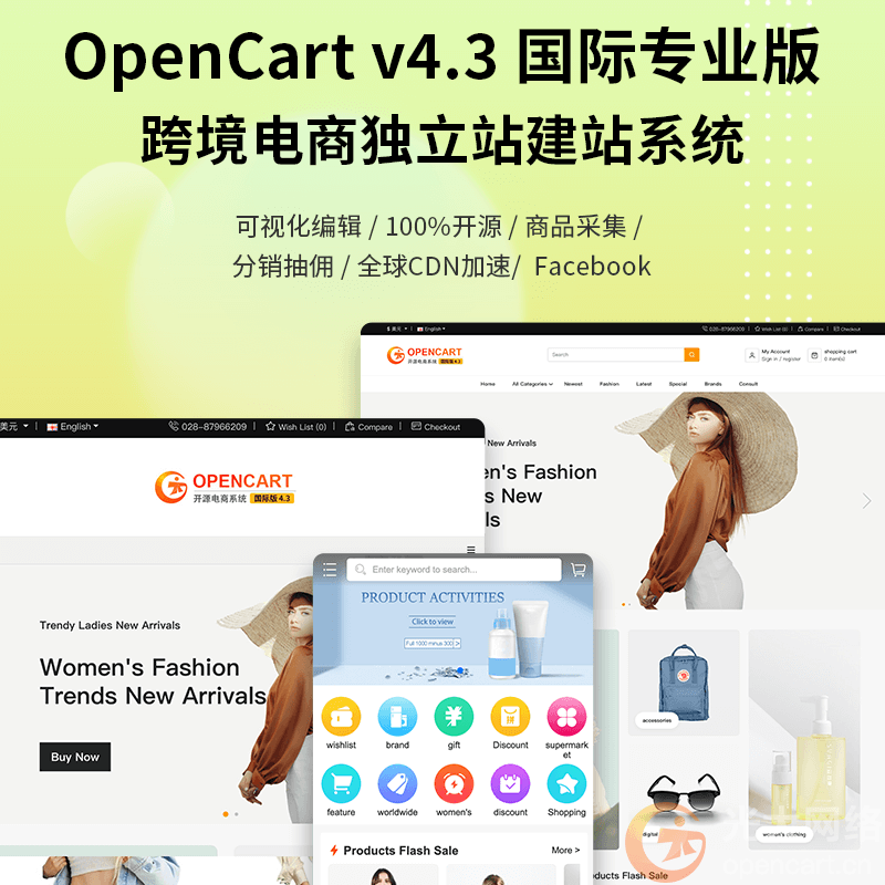 OpenCart v4.3 国际专业版 跨境电商独立站建站系统